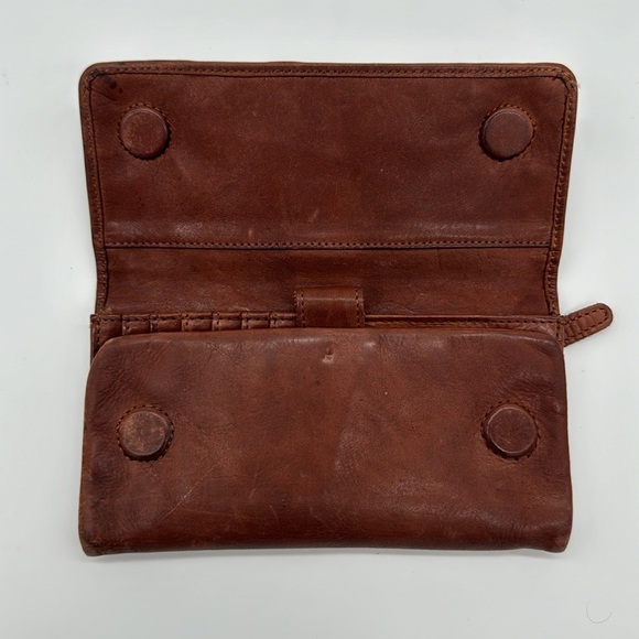 Vilenca Holland Brown Leather Wallet - Beautiful Woven/ Rustic Design - Picture 2 of 14